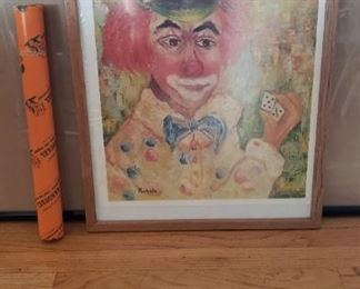 Vintage clown posters & tube (4) from McLaney's Carousel Casino Las Vegas
