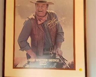 John Wayne Great Western Bank advertising poster.