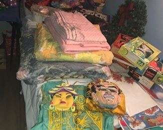 SINGLE BED AND MASKS