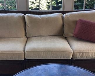 Selden Sofa with soft champagne colored cushions