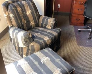 Animal print--elephant-swivel chair and ottoman