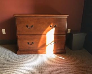 Polished walnut file drawers