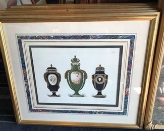 Sevres porcelain set of lithographs 1890's. Call our shop for more photos.