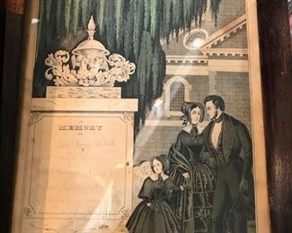 Victorian mourning prints- N. Currier