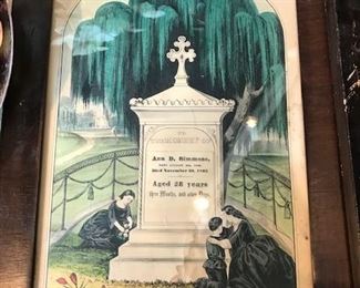 Victorian mourning prints, Currier and Ives.