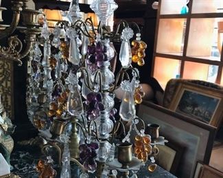 Tabletop candelabras- two different pair.