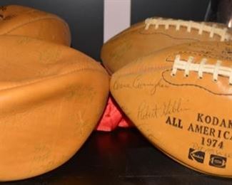 Vintage Signed Footballs, NCAA