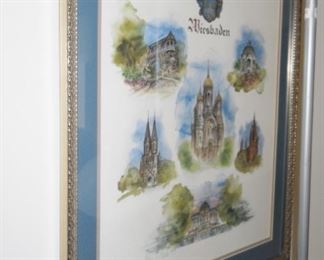 Signed and numbered lithograph 1610 Weisbaden