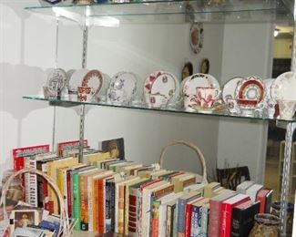 cups and saucers, books, etc.