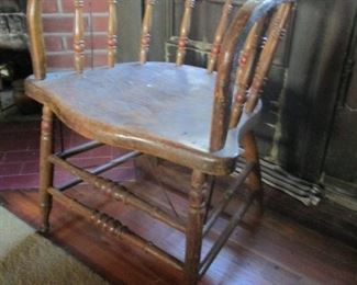 Set of 2 - Antique Chairs from the Doniphan County Courthouse when Troy was in the wild west.  Just like you see in the saloon on Gunsmoke.  Also have 4 from the Buchanan County Courthouse.