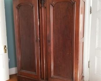 Antique Walnut Wardrobe with Two Bottom Drawers from Western North Carolina. This piece can be taken apart for ease of moving.