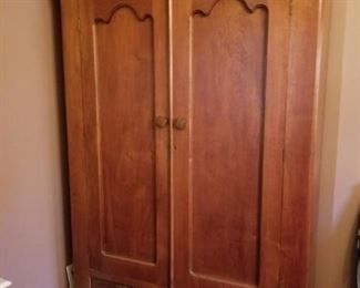 Antique Walnut Wardrobe with Two Bottom Drawers (matching door fronts are in the drawers).  This one does not break down. 