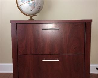 Filing cabinet; globe