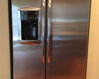 GE stainless side-by-side refrigerator