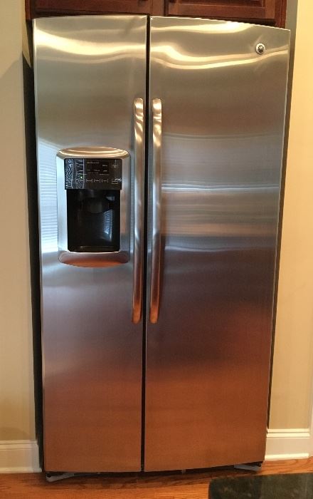 GE stainless side-by-side refrigerator
