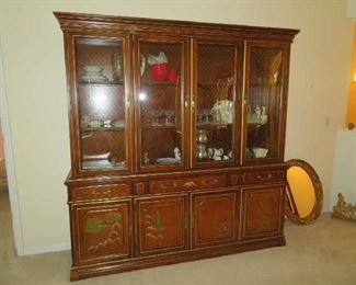 Jasper Lighted Breakfront Display Cabinet With Writing Desk $400