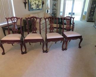 Thomasville - Four Carved Chippendale Style Dining Chairs $400