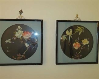 Pair Of Asian Art With Birds $75