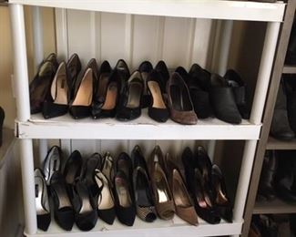 Huge selection of ladies shoes. Many never worn