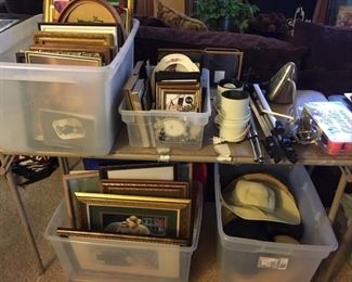 Picture frames, ladies hats, tripods for photography