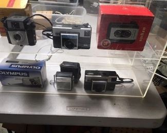 collection of vintage cameras