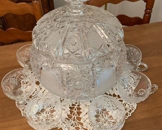 Crystal punch bowl, from Germany, circa 1953
