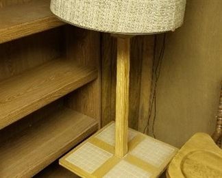 Vintage oak and tile end table lamp....presale available