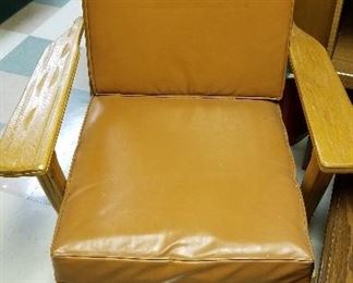 Vintage oak and leather chair in excellent shape...presale available