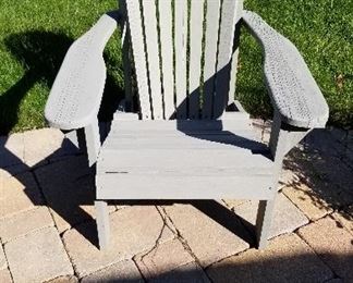 Pair of grey Adirondack Chairs with table.   All three pieces $100