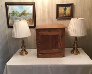 Side Table and Lamps