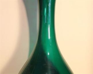 Large (23 1/2 inches) Blenko green vase.  