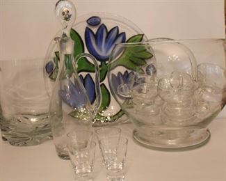 We have a large amount of beautiful glassware. 