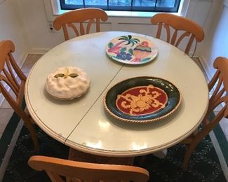 Kitchen Table with Rush Bottom Chairs