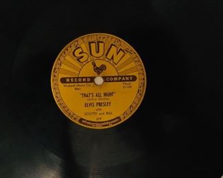 Original Elvis Sun Record
That’s All Right
(2nd side has spotted paint damage)
