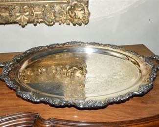6. Poole Lancaster Rose Silverplate Tray