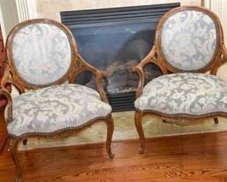 11. Pair of Carved Fauteuil Chairs