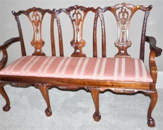25. Upholstered Chippendale Settee