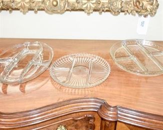 55. Three 3 Sectional Glass Dishes
