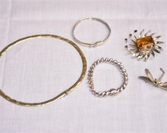 64. Five 5 Sterling and Silver Jewelry Pieces