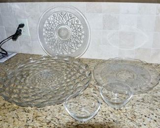 67. Pressed Glass Serving Items