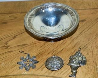 89. Sterling Silver Ornaments and Dish