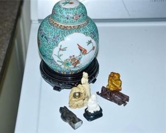 99. Chinese Urn and Figurines