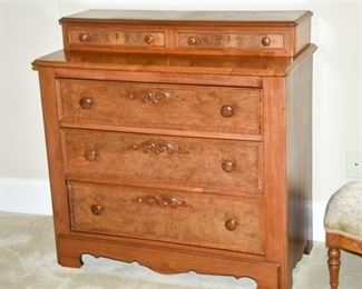 108. Mitchell Rammelsberg Burl Wood Dresser with Carved Accents
