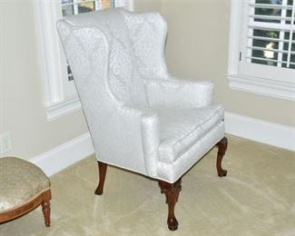 111. White Wingback Chair