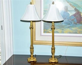 117. Pair of Gilt coloimn Table Lamps