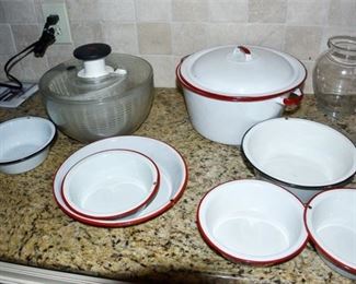 184. Ceramic Plates, Bowls, and Pot