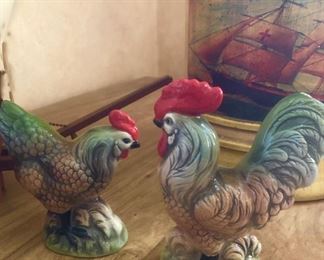Cute Rooster and Hen