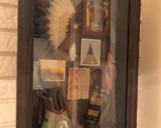 This is a shadow box of Native American items, with hopefully a better photo coming soon!  