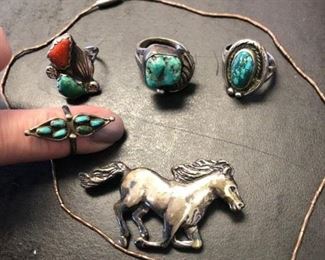 Sterling silver and turquoise jewelry