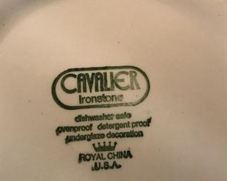 Logo on back of Cavalier ironstone